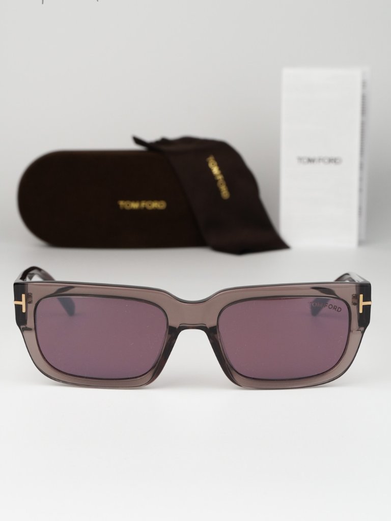 Tom Ford Ezra Men Sunglasses Brown Bordeaux Mirror Rectangle Ft1075/S 45u New